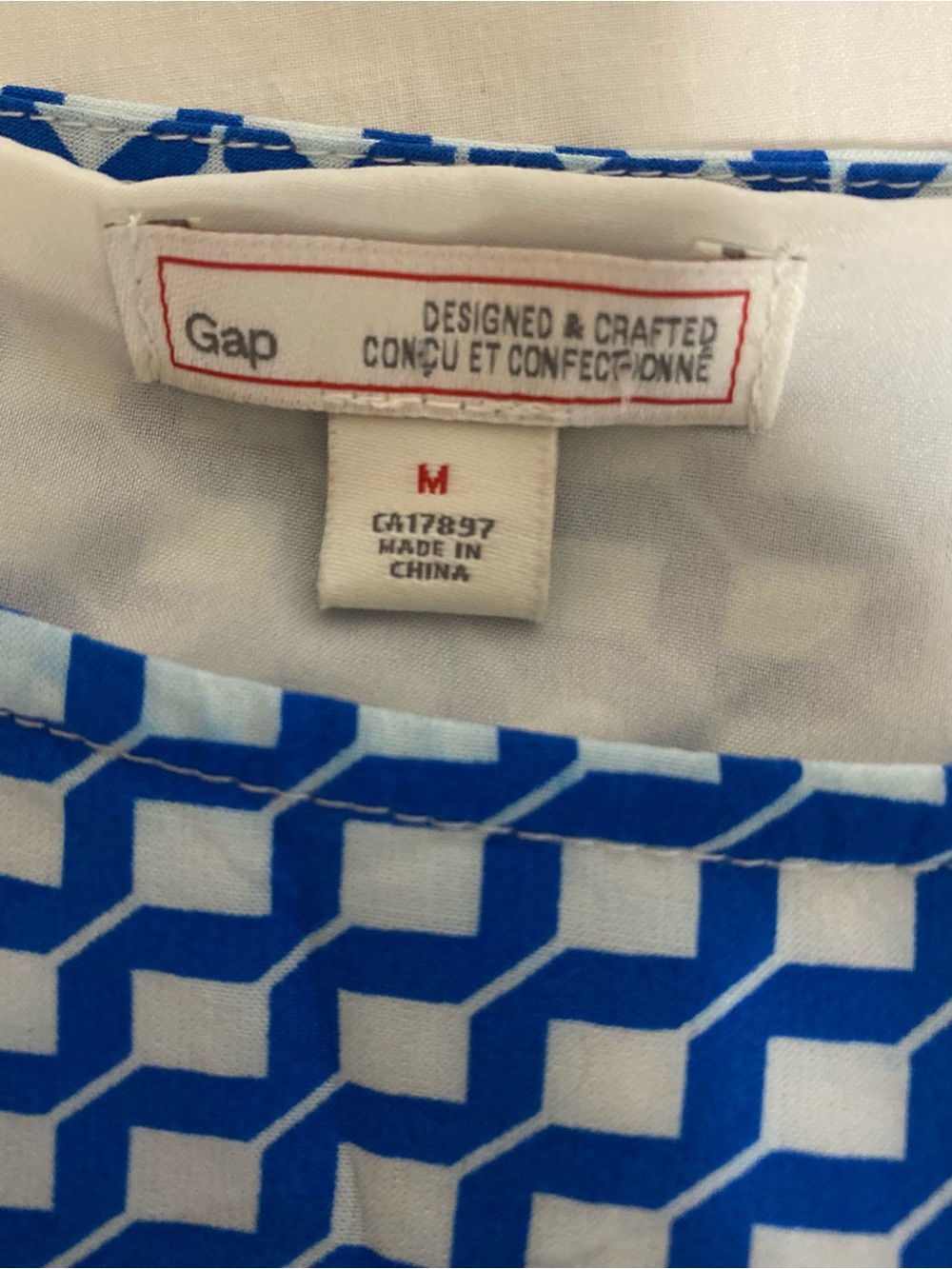 GAP Blue Geometric Short Sleeve Girls' Dress - Picture 4 of 4